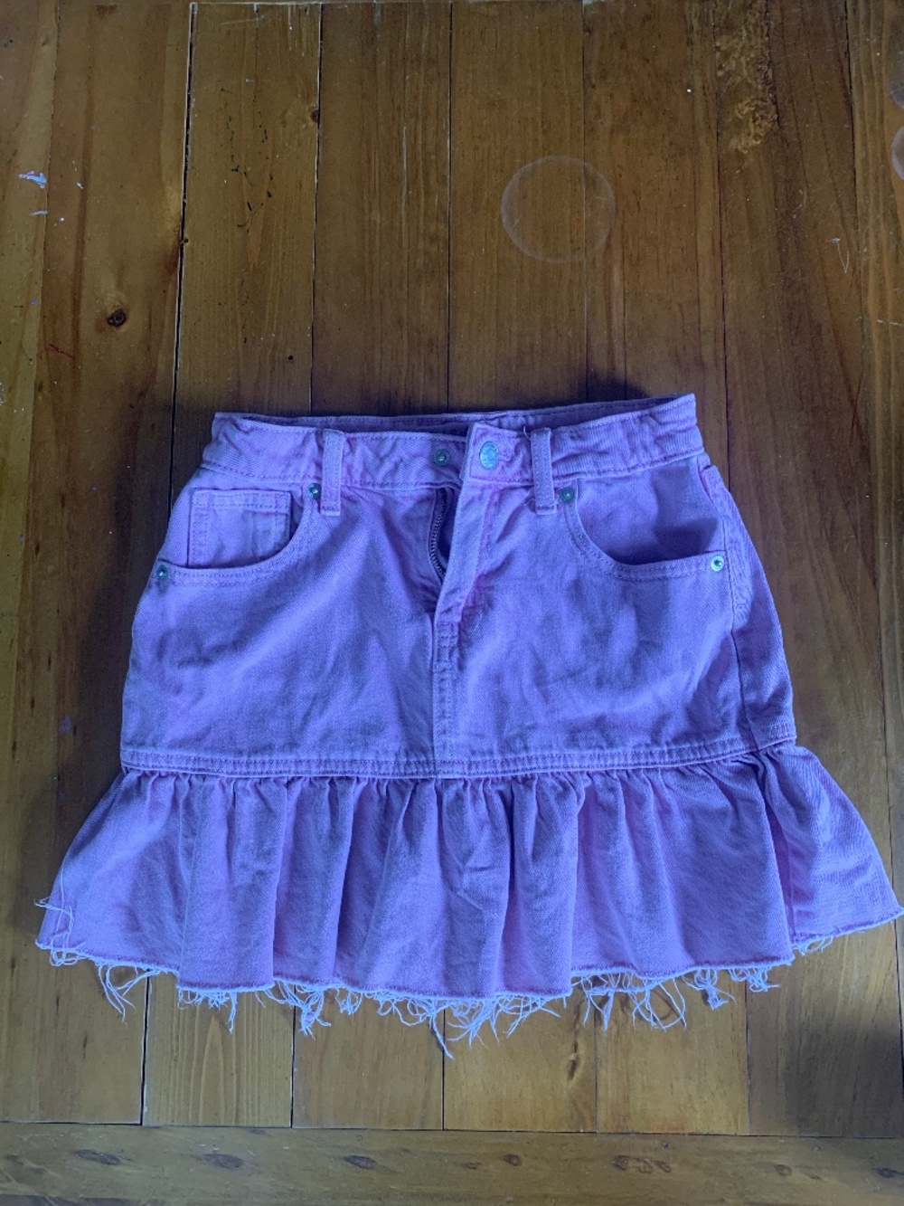 Cat & Jack violet ruffle jean skirt sz 8
